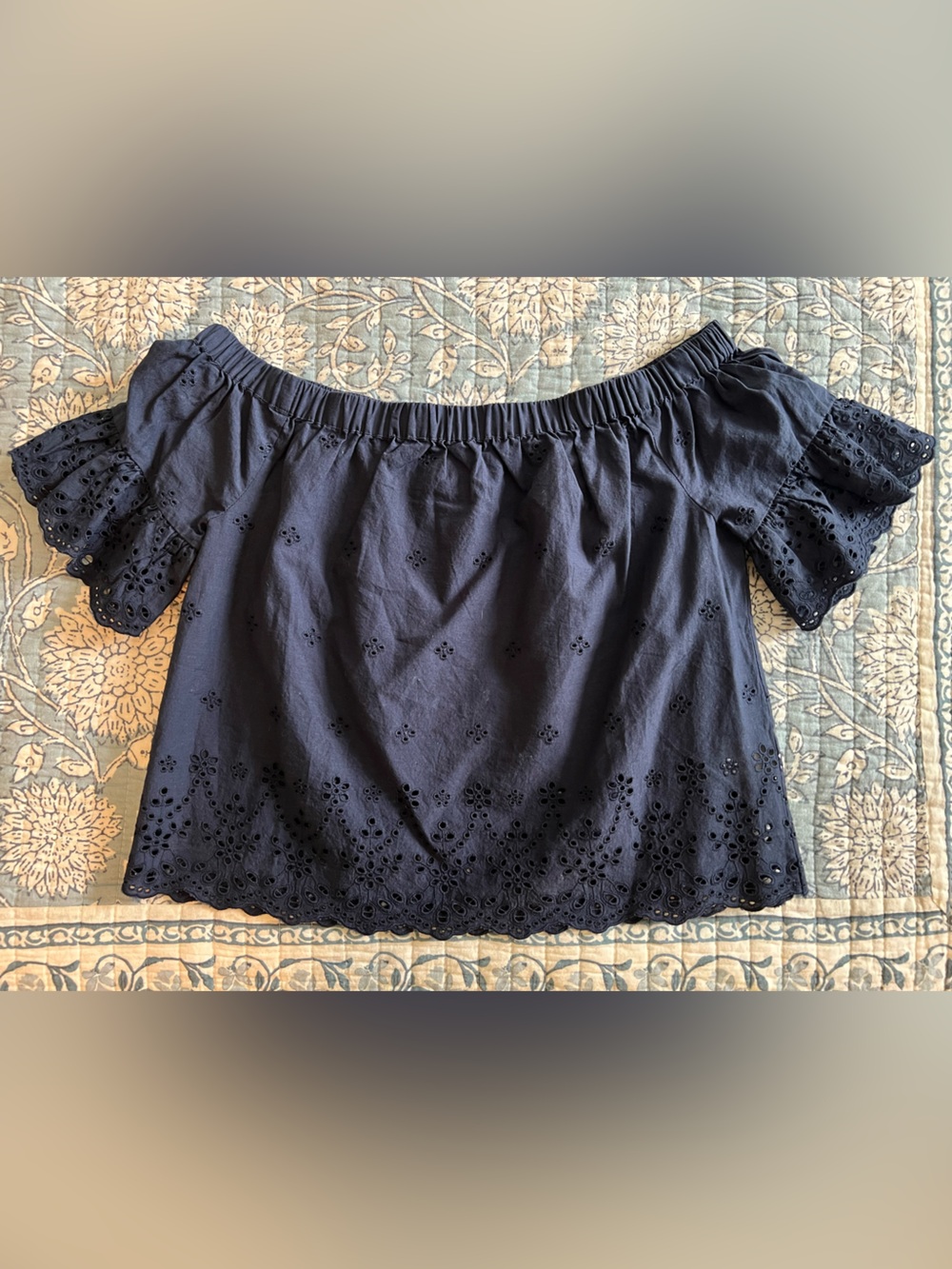 Madewell Navy Blue Eyelet Shirt, NWT